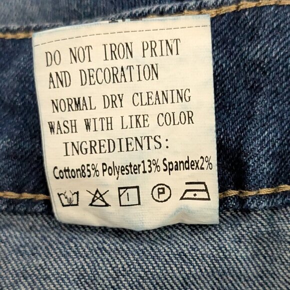 Blue Denim High Rise Button-Fly Flare Leg Jeans; Girl's Size M - Picture 4 of 4